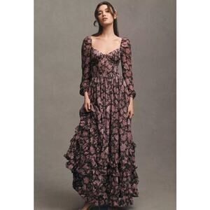 V. Chapman Floral Maxi Dress - Black and Pink